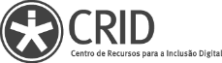 Logotipo do CRID com escrita em cinza escuro e a imagem de um asterisco vazado dentro de um círculo cinza.