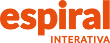 Logotipo da Espiral Interativa com escrita na cor laranja.
